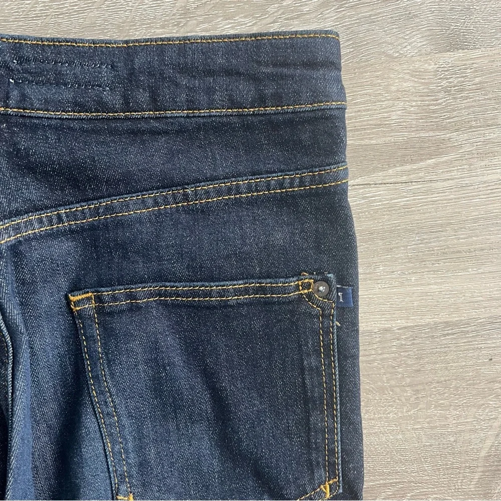 Anthropologie Pilcro Straight Legs Denim Jeans Navy Blue Distressed Size 28 - Picture 4 of 7